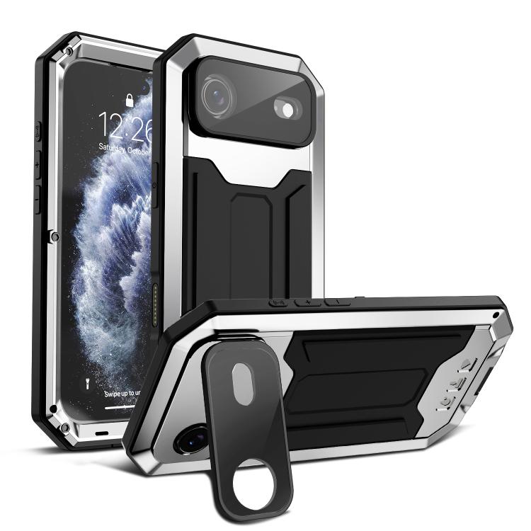 For iPhone Air R-JUST Sliding Camera IP54 Life Waterproof Holder Phone Case(Silver) by R-JUST