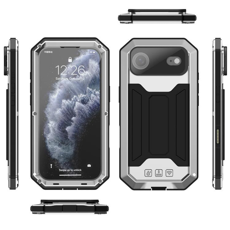 For iPhone Air R-JUST Sliding Camera IP54 Life Waterproof Holder Phone Case(Silver) by R-JUST
