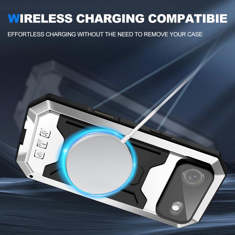 For iPhone Air R-JUST Sliding Camera IP54 Life Waterproof Holder Phone Case(Silver) by R-JUST