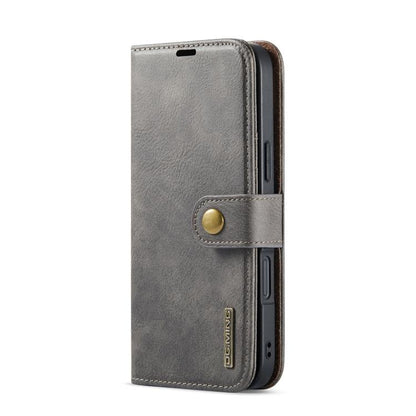 For iPhone 17 DG.MING Crazy Horse Texture Detachable Magnetic Leather Phone Case(Grey) by DG.MING