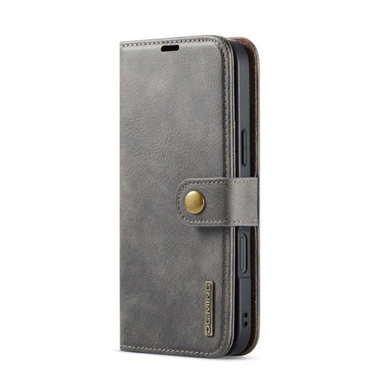 For iPhone 17 DG.MING Crazy Horse Texture Detachable Magnetic Leather Phone Case(Grey) by DG.MING