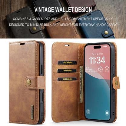 For iPhone 17 DG.MING Crazy Horse Texture Detachable Magnetic Leather Phone Case(Brown) by DG.MING