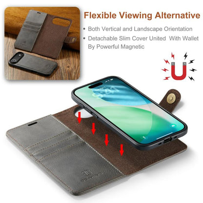 For iPhone Air DG.MING Crazy Horse Texture Detachable Magnetic Leather Phone Case(Grey) by DG.MING