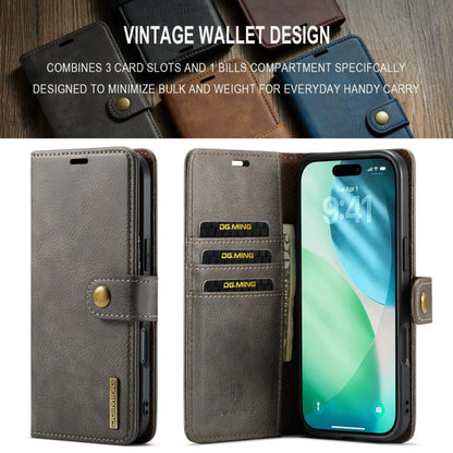 For iPhone Air DG.MING Crazy Horse Texture Detachable Magnetic Leather Phone Case(Grey) by DG.MING