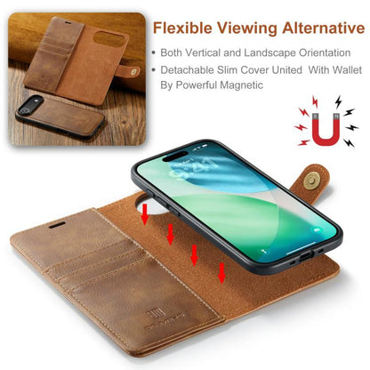 For iPhone Air DG.MING Crazy Horse Texture Detachable Magnetic Leather Phone Case(Brown) by DG.MING