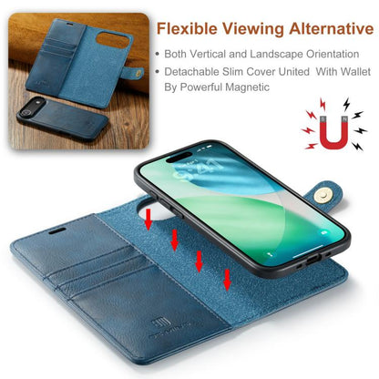 For iPhone Air DG.MING Crazy Horse Texture Detachable Magnetic Leather Phone Case(Blue) by DG.MING