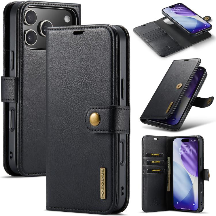 For iPhone 17 Pro Max DG.MING Crazy Horse Texture Detachable Magnetic Leather Phone Case(Black) by DG.MING