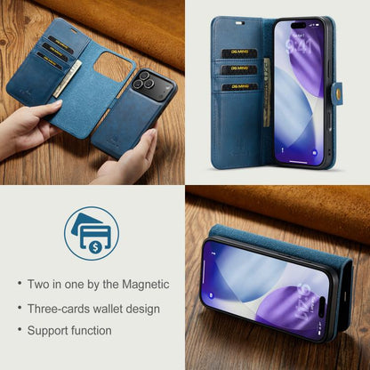 For iPhone 17 Pro Max DG.MING Crazy Horse Texture Detachable Magnetic Leather Phone Case(Blue) by DG.MING