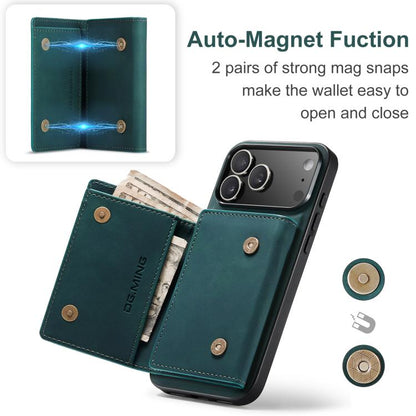 For iPhone 17 Pro Max DG.MING M1 Series 3-Fold Multi Card Wallet Leather Phone Case(Green) by DG.MING