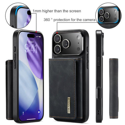 For iPhone 17 Pro DG.MING M1 Series 3-Fold Multi Card Wallet Leather Phone Case(Black) by DG.MING