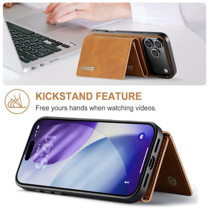 For iPhone 17 Pro DG.MING M1 Series 3-Fold Multi Card Wallet Leather Phone Case(Brown) by DG.MING