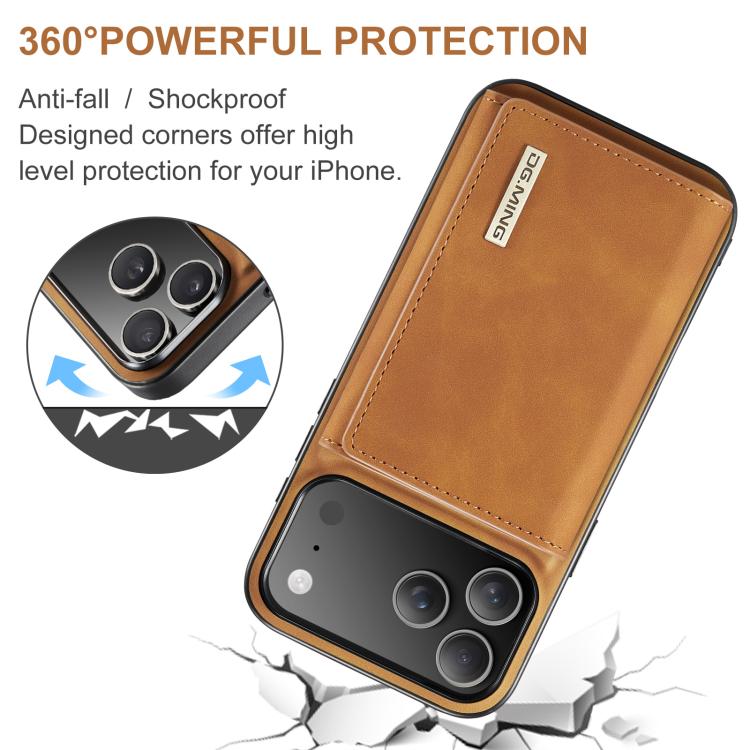 For iPhone 17 Pro DG.MING M1 Series 3-Fold Multi Card Wallet Leather Phone Case(Brown) by DG.MING
