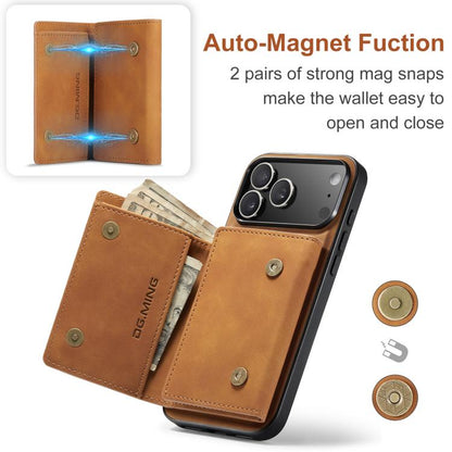 For iPhone 17 Pro DG.MING M1 Series 3-Fold Multi Card Wallet Leather Phone Case(Brown) by DG.MING