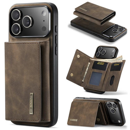 For iPhone 17 Pro DG.MING M1 Series 3-Fold Multi Card Wallet Leather Phone Case(Coffee) by DG.MING