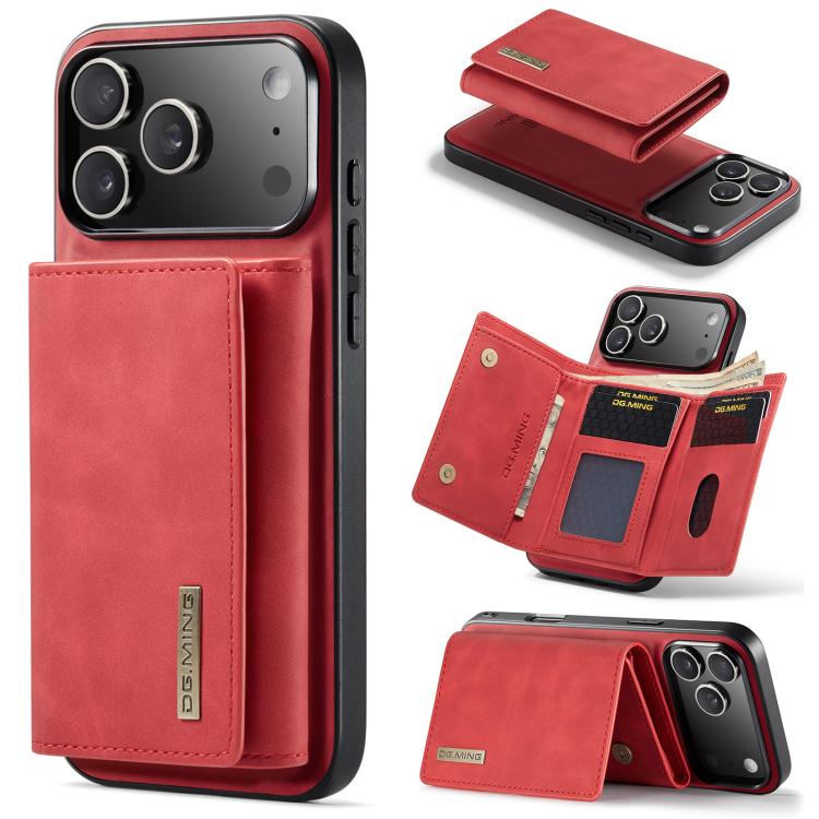 For iPhone 17 Pro DG.MING M1 Series 3-Fold Multi Card Wallet Leather Phone Case(Red) by DG.MING