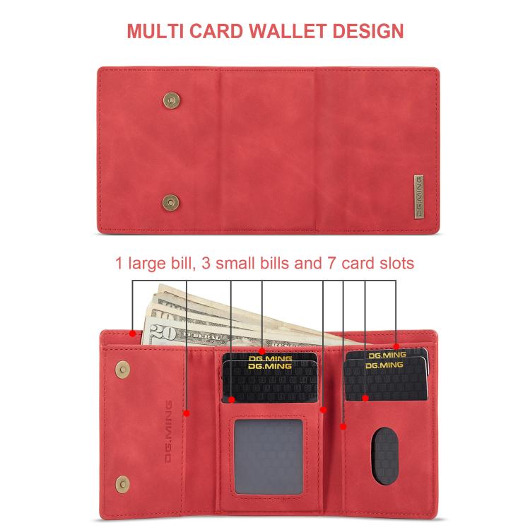 For iPhone 17 Pro DG.MING M1 Series 3-Fold Multi Card Wallet Leather Phone Case(Red) by DG.MING