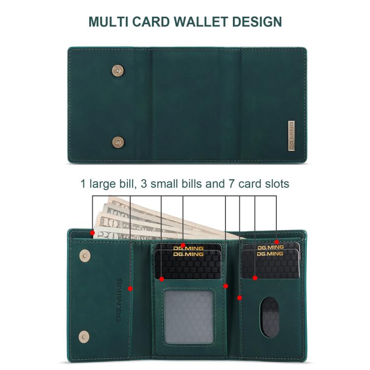 For iPhone 17 Pro DG.MING M1 Series 3-Fold Multi Card Wallet Leather Phone Case(Green) by DG.MING