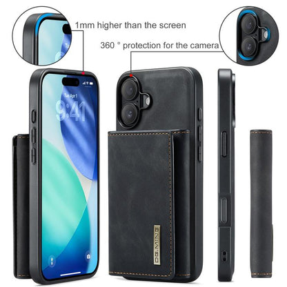 For iPhone 17 DG.MING M1 Series 3-Fold Multi Card Wallet Leather Phone Case(Black) by DG.MING