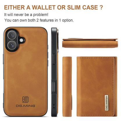 For iPhone 17 DG.MING M1 Series 3-Fold Multi Card Wallet Leather Phone Case(Brown) by DG.MING