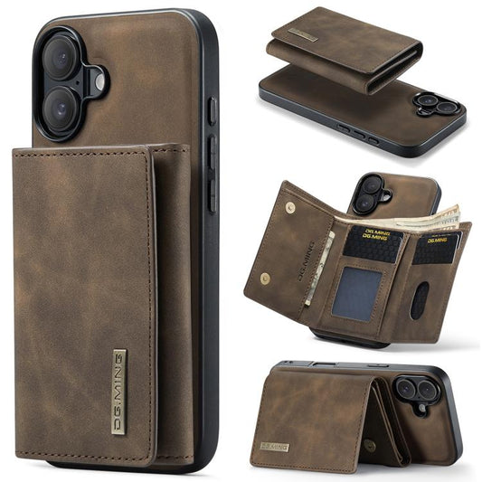 For iPhone 17 DG.MING M1 Series 3-Fold Multi Card Wallet Leather Phone Case(Coffee) by DG.MING