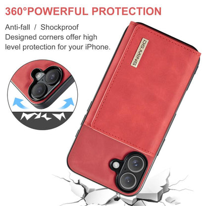 For iPhone 17 DG.MING M1 Series 3-Fold Multi Card Wallet Leather Phone Case(Red) by DG.MING