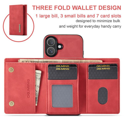 For iPhone 17 DG.MING M1 Series 3-Fold Multi Card Wallet Leather Phone Case(Red) by DG.MING
