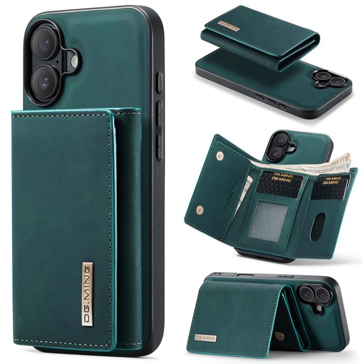 For iPhone 17 DG.MING M1 Series 3-Fold Multi Card Wallet Leather Phone Case(Green) by DG.MING