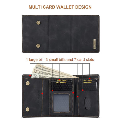For iPhone Air DG.MING M1 Series 3-Fold Multi Card Wallet Leather Phone Case(Black) by DG.MING