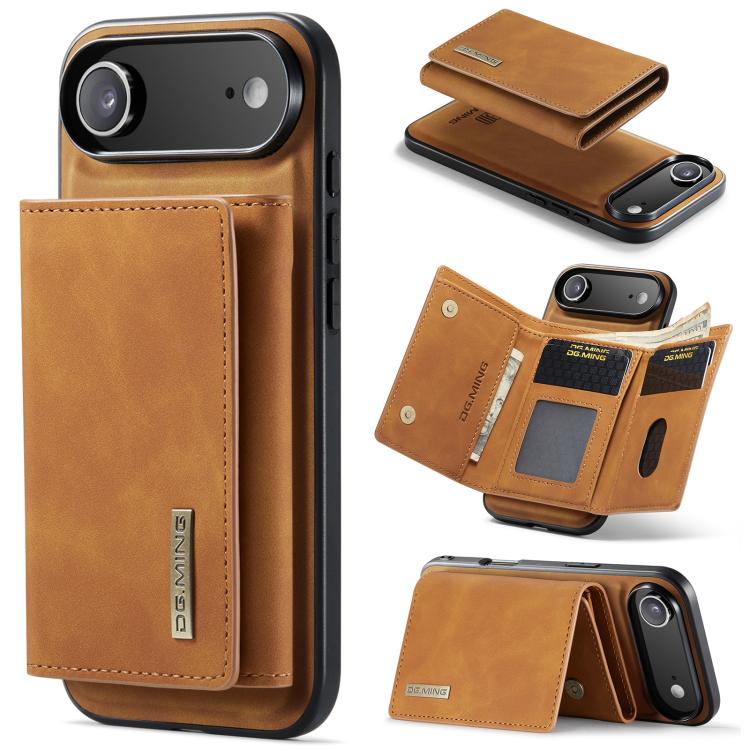 For iPhone Air DG.MING M1 Series 3-Fold Multi Card Wallet Leather Phone Case(Brown) by DG.MING