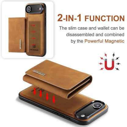 For iPhone Air DG.MING M1 Series 3-Fold Multi Card Wallet Leather Phone Case(Brown) by DG.MING