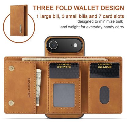For iPhone Air DG.MING M1 Series 3-Fold Multi Card Wallet Leather Phone Case(Brown) by DG.MING