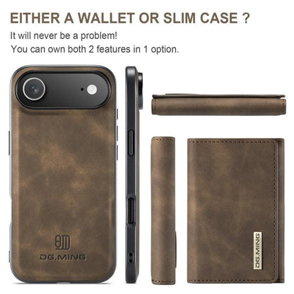For iPhone Air DG.MING M1 Series 3-Fold Multi Card Wallet Leather Phone Case(Coffee) by DG.MING