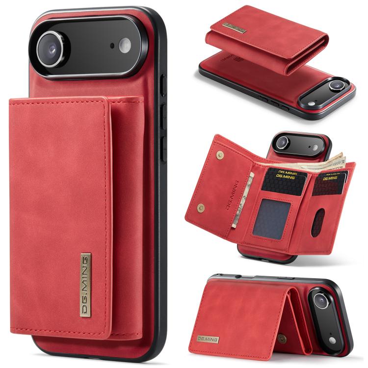For iPhone Air DG.MING M1 Series 3-Fold Multi Card Wallet Leather Phone Case(Red) by DG.MING