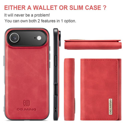 For iPhone Air DG.MING M1 Series 3-Fold Multi Card Wallet Leather Phone Case(Red) by DG.MING
