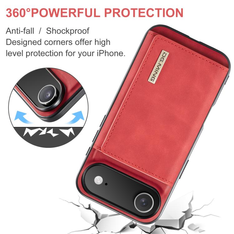 For iPhone Air DG.MING M1 Series 3-Fold Multi Card Wallet Leather Phone Case(Red) by DG.MING