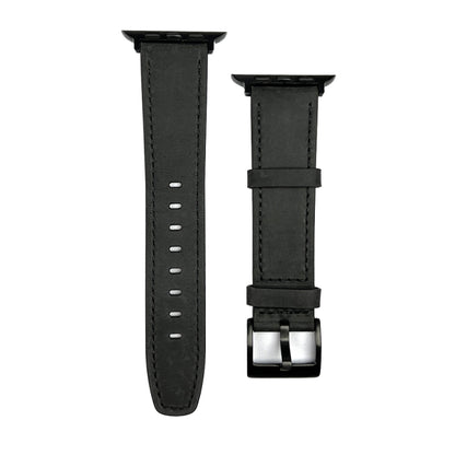 For Apple Watch SE 2022 40mm Retro Texture Leather Watch Band(Black) by bashfashion