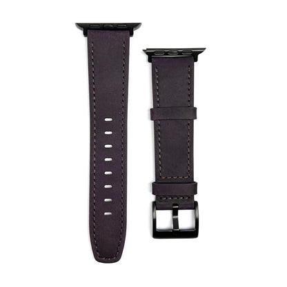 For Apple Watch SE 40mm Retro Texture Leather Watch Band(Purple) by bashfashion
