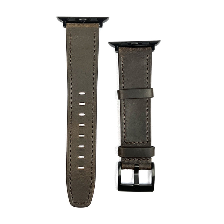 For Apple Watch 4 40mm Retro Texture Leather Watch Band(Coffee Color) by bashfashion