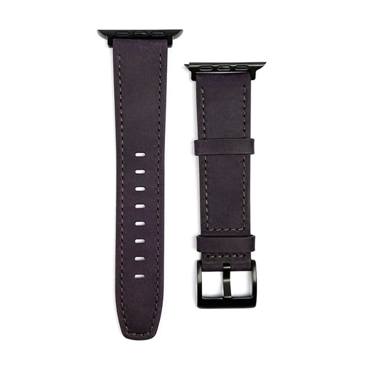 For Apple Watch 3 38mm Retro Texture Leather Watch Band(Purple) by bashfashion
