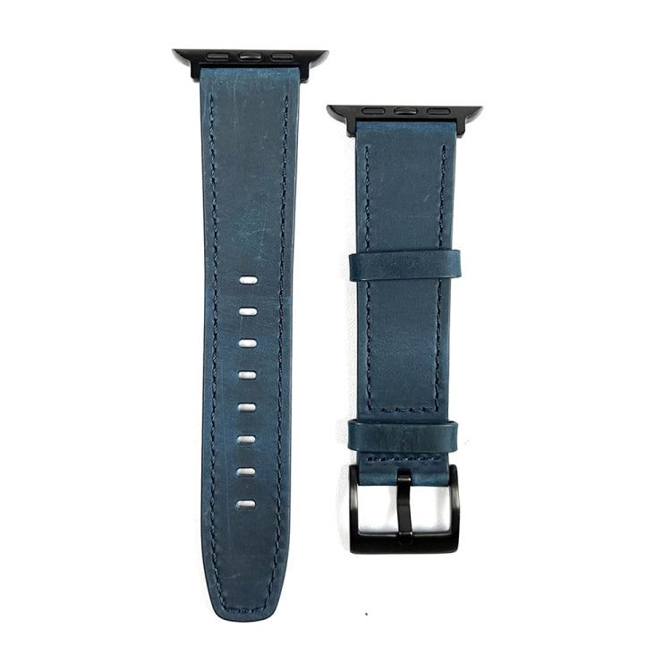 For Apple Watch 2 38mm Retro Texture Leather Watch Band(Blue) by bashfashion
