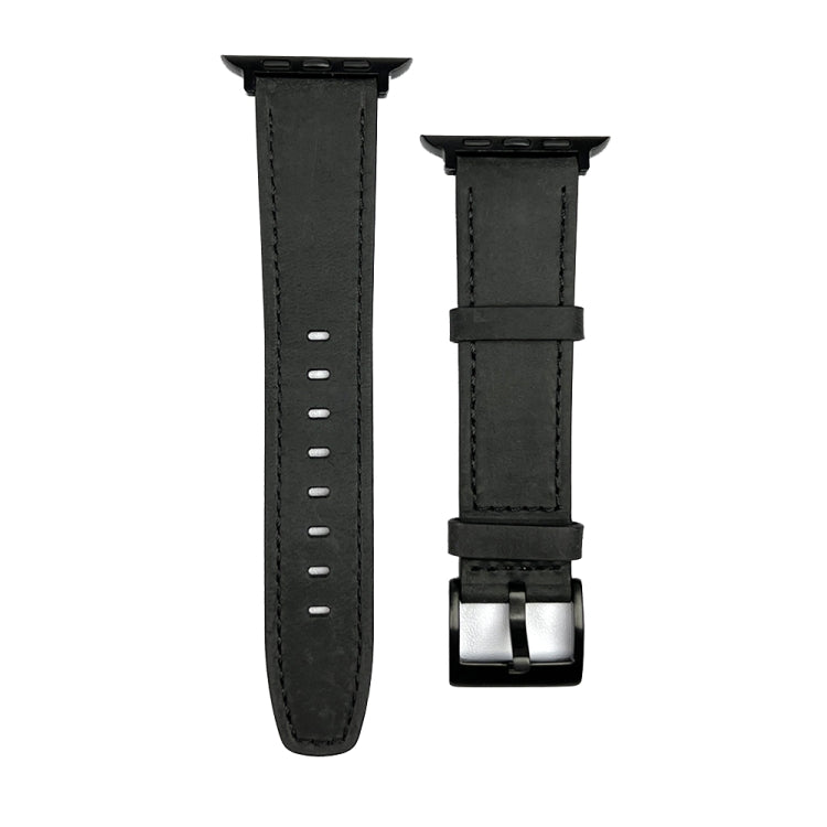 For Apple Watch 2 38mm Retro Texture Leather Watch Band(Black) by bashfashion