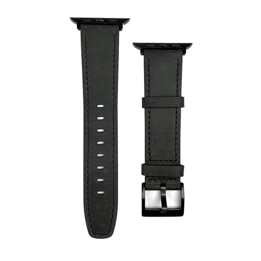 For Apple Watch SE 2023 40mm Retro Texture Leather Watch Band(Black) by bashfashion