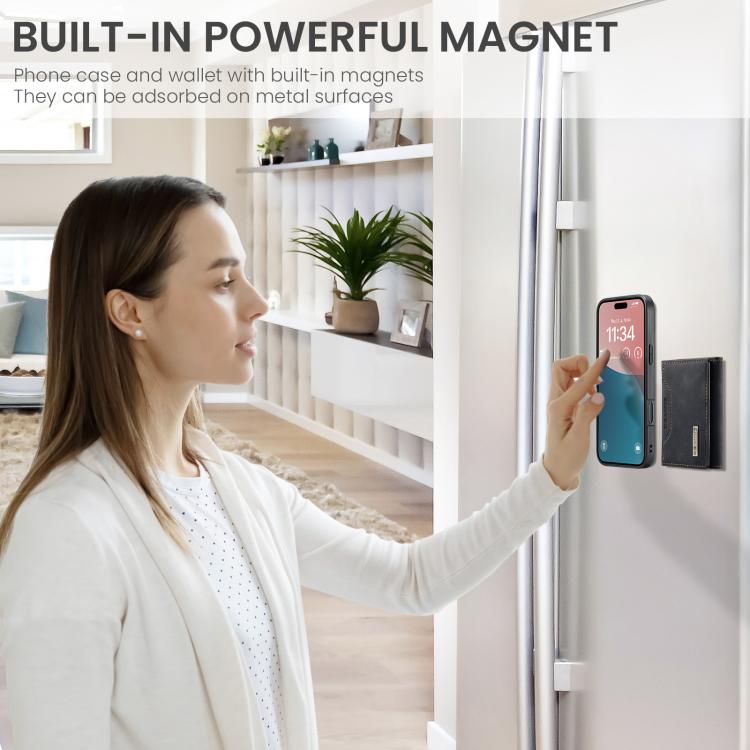 For iPhone 17 DG.MING M2 Series 3-Fold Card Bag Wallet Leather Phone Case(Black) by DG.MING