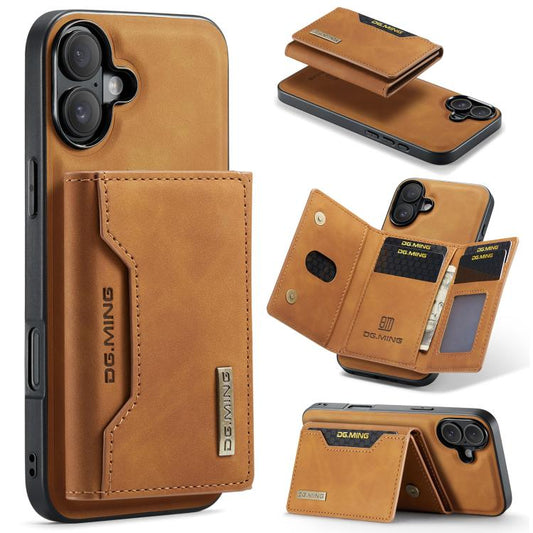 For iPhone 17 DG.MING M2 Series 3-Fold Card Bag Wallet Leather Phone Case(Brown) by DG.MING
