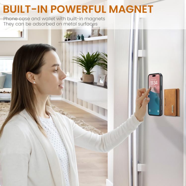 For iPhone 17 DG.MING M2 Series 3-Fold Card Bag Wallet Leather Phone Case(Brown) by DG.MING