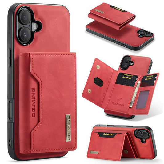 For iPhone 17 DG.MING M2 Series 3-Fold Card Bag Wallet Leather Phone Case(Red) by DG.MING