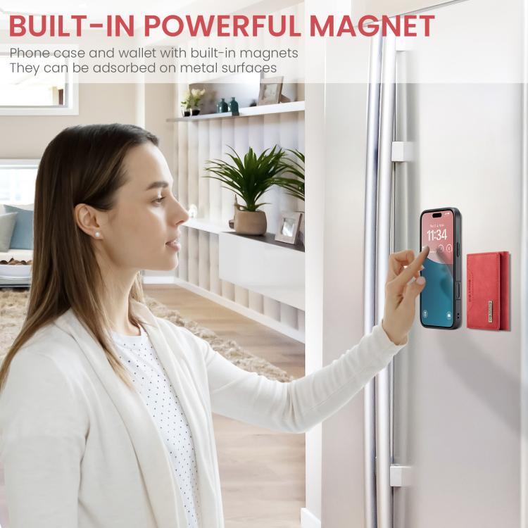 For iPhone 17 DG.MING M2 Series 3-Fold Card Bag Wallet Leather Phone Case(Red) by DG.MING