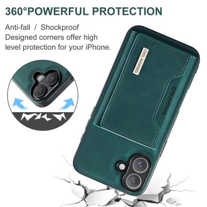For iPhone 17 DG.MING M2 Series 3-Fold Card Bag Wallet Leather Phone Case(Green) by DG.MING