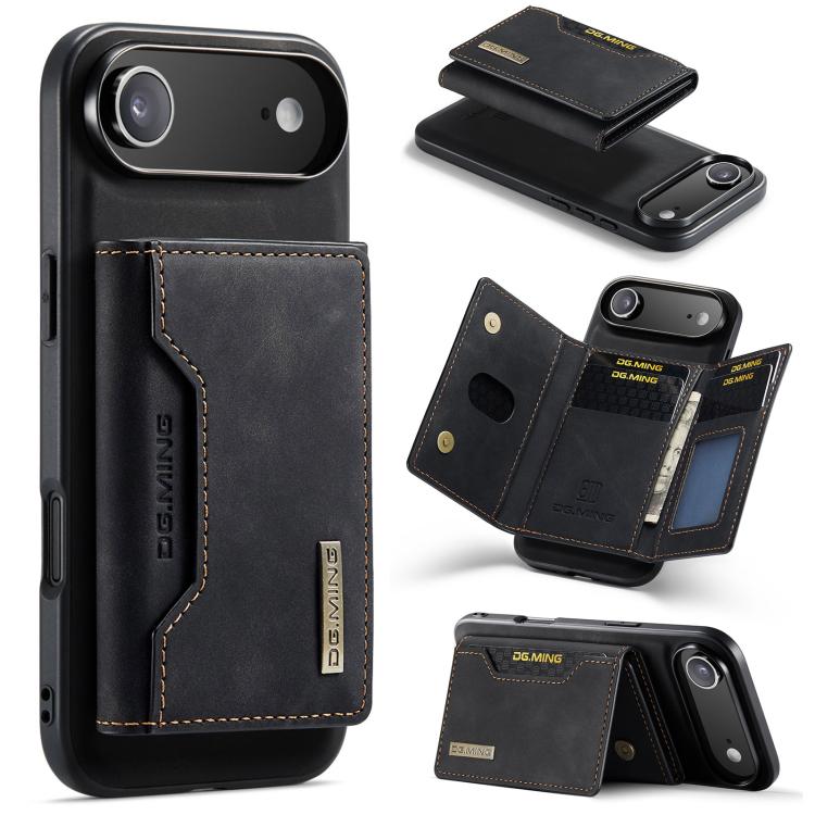 For iPhone Air DG.MING M2 Series 3-Fold Card Bag Wallet Leather Phone Case(Black) by DG.MING