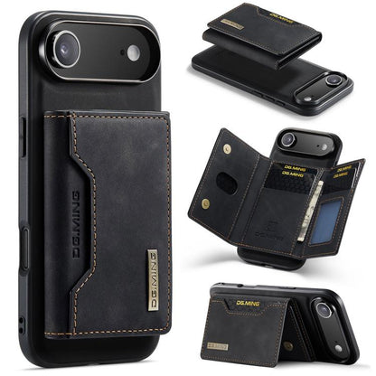 For iPhone Air DG.MING M2 Series 3-Fold Card Bag Wallet Leather Phone Case(Black) by DG.MING